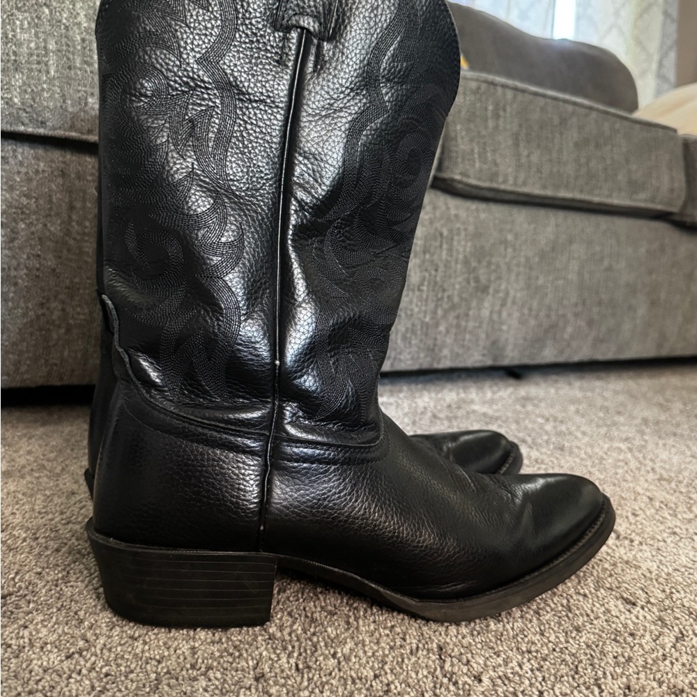 New Justin Style 2553 Black Leather Cowboy Boots Size 13D